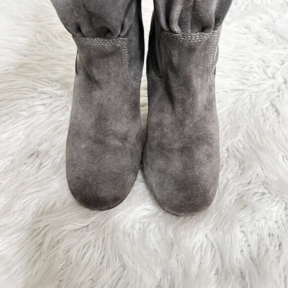 MICHAEL MICHAEL KORS Tall Slouchy Shaft Boots Stale Grey Suede Leather Size 7 M - Picture 13 of 15